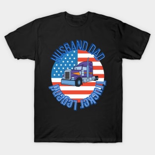 Husband Dad Trucker Legend Hero T-Shirt